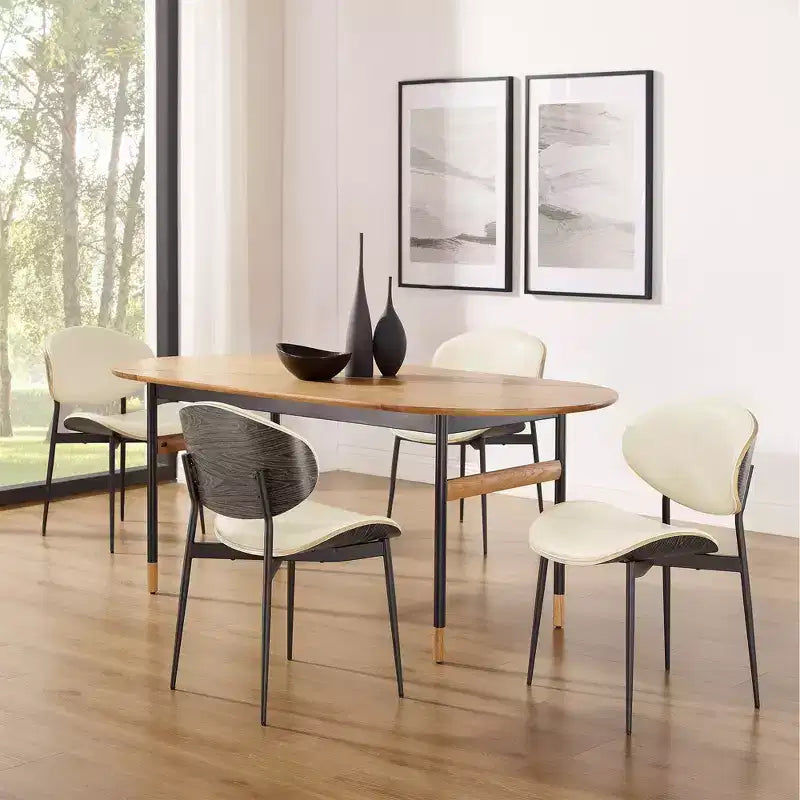 Chaise de salle à manger en peuplier rembourrée