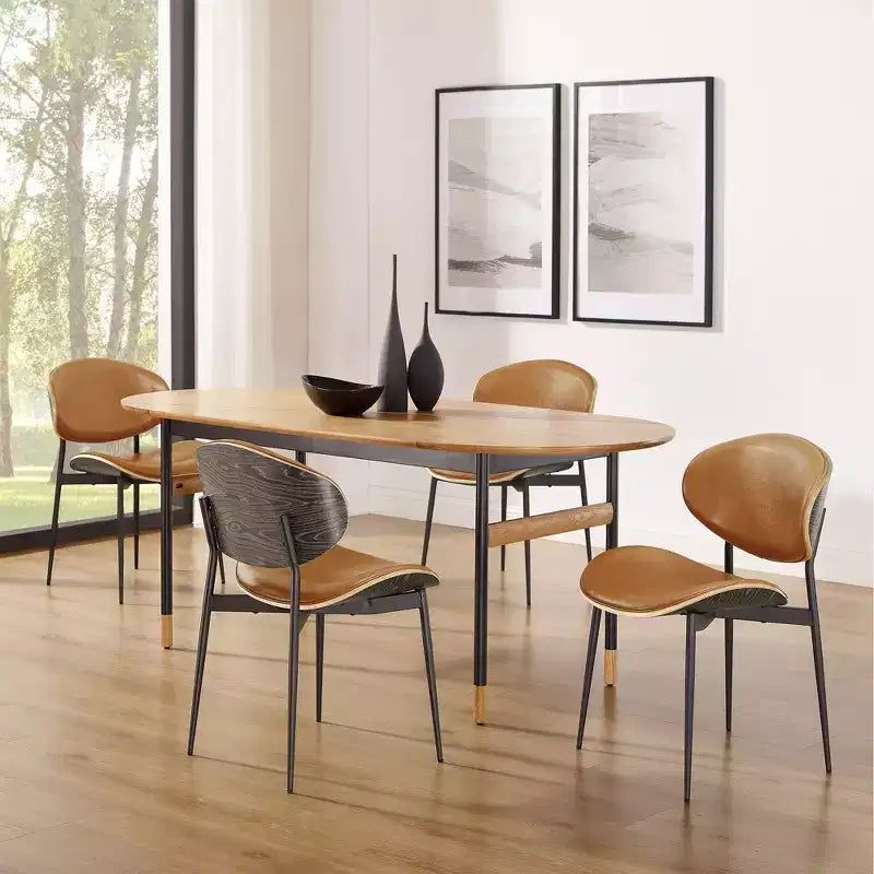 Chaise de salle à manger en peuplier rembourrée