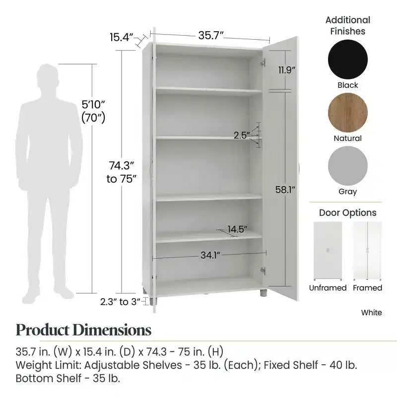 Meuble de rangement multifonctionnel à double porte