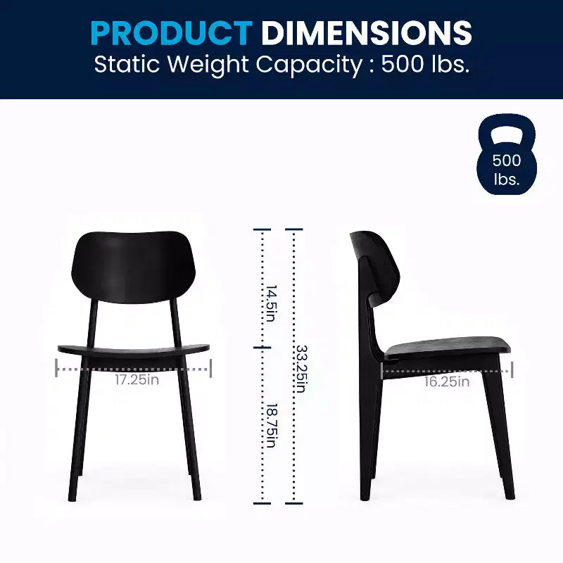 Chaises de salle à manger en bois massif de qualité commerciale