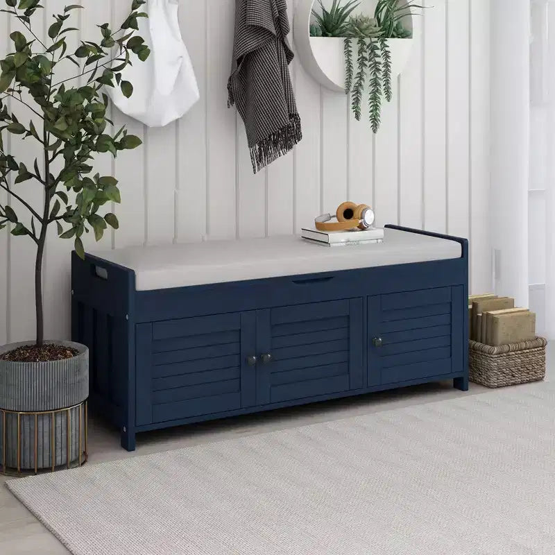Banc de rangement en bois