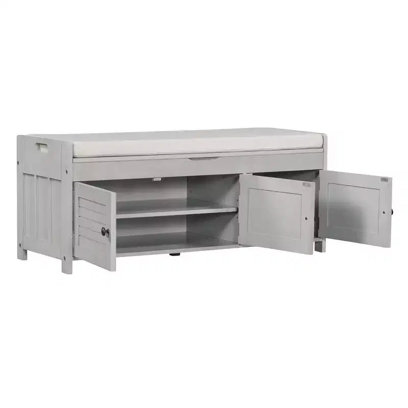 Banc de rangement en bois
