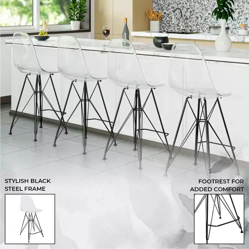 Tabourets de bar en acrylique de style médiéval-moderne