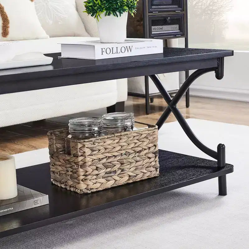 Table basse en bois avec rangement