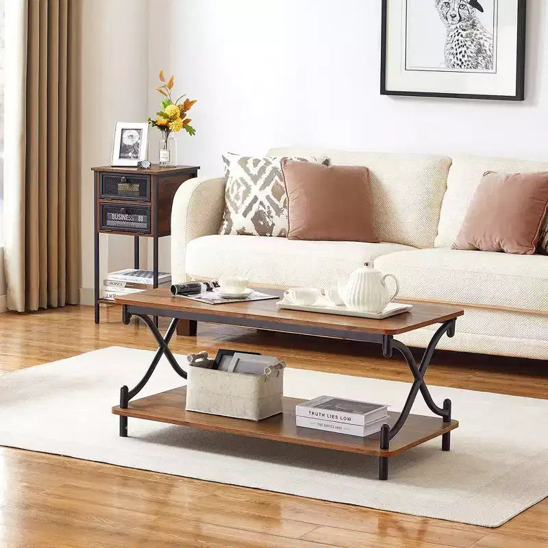 Table basse en bois avec rangement