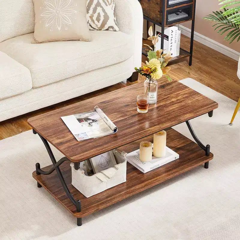 Table basse en bois avec rangement