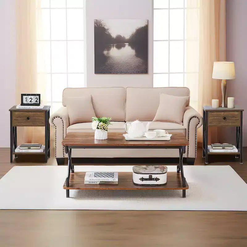 Table basse en bois avec rangement