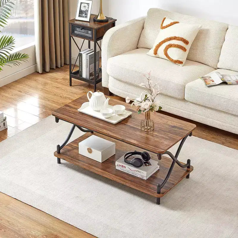Table basse en bois avec rangement