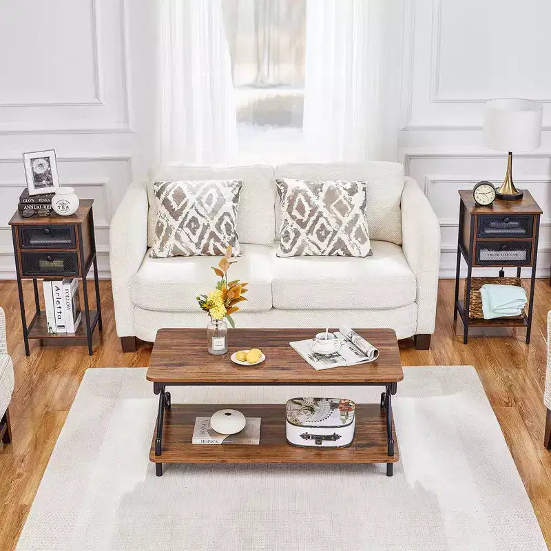 Table basse en bois avec rangement
