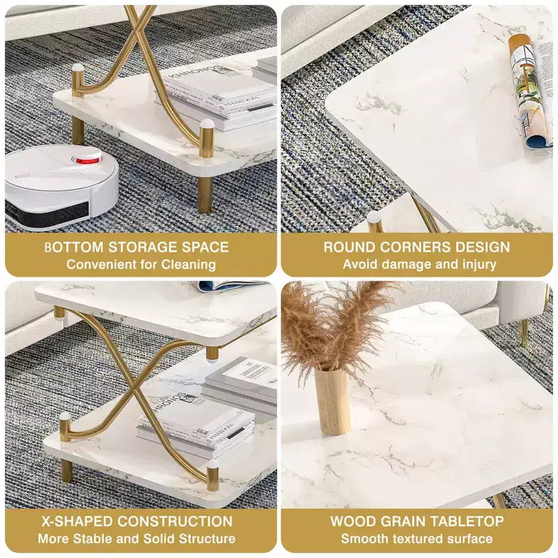 Table basse en bois avec rangement
