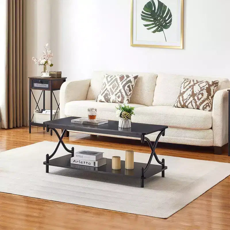 Table basse en bois avec rangement