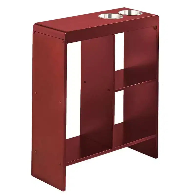 Table d'appoint fine avec porte-boissons et étagères intégrées